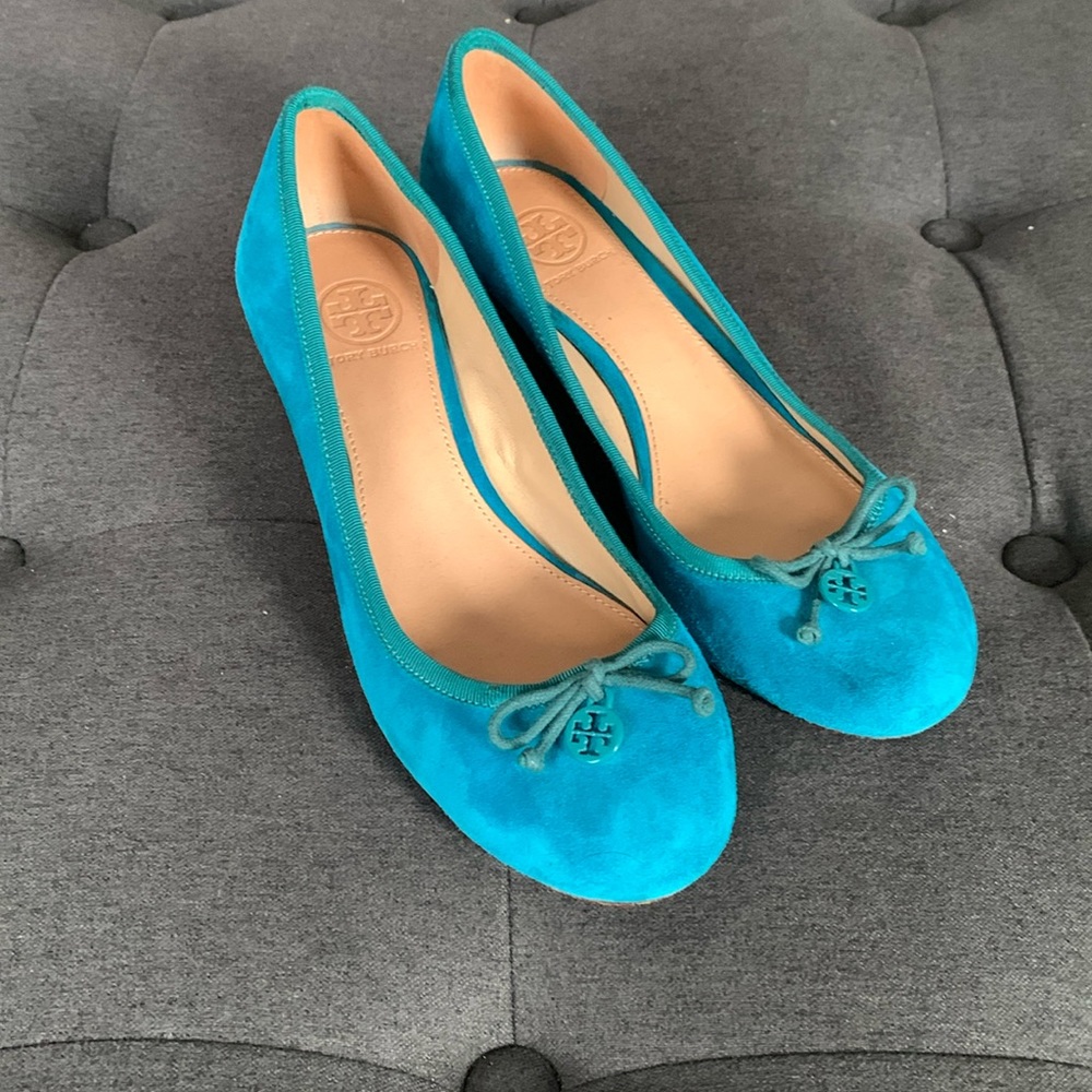 Tory Burch Wedge Heels 6.5 Turquoise